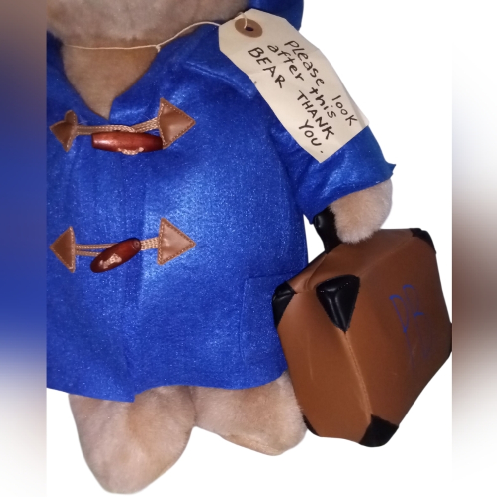Beverly Hills Paddington Bear Plush Blue Coat, Suitcase and Tag 18" Tall 2022 - Picture 4 of 11